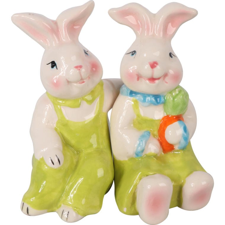 Set Aus Keramik-salz- Und Pfefferstreuern In Form Von Osterhasen