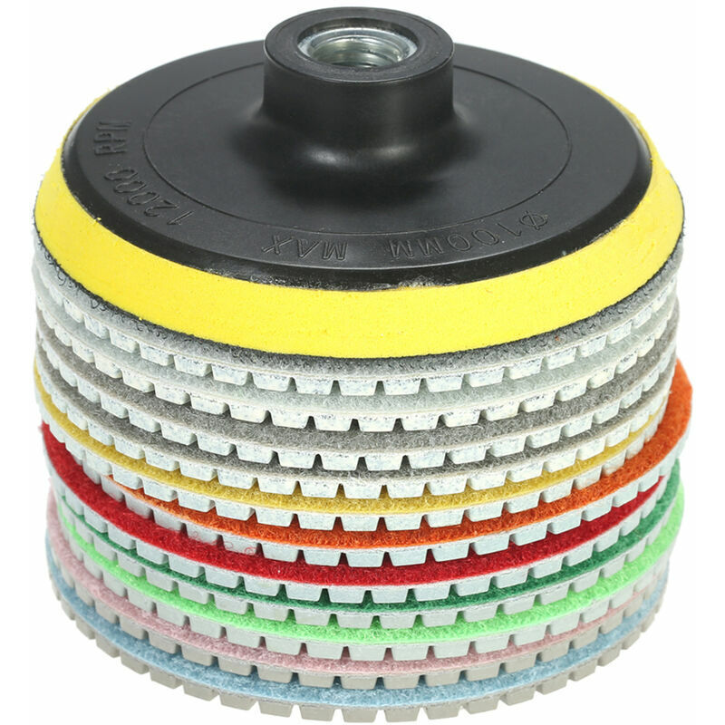 12 Diamantpads (4 Stück: 2 Pro Körnung 30/50 + 1 Pro Körnung 100/200/400/800/1500/3000/6000 + 1 Schleifscheibe)