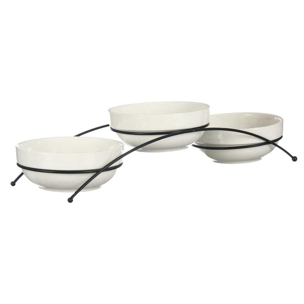 Set Aus 3 Porzellanschalen Auf Einem Ständer