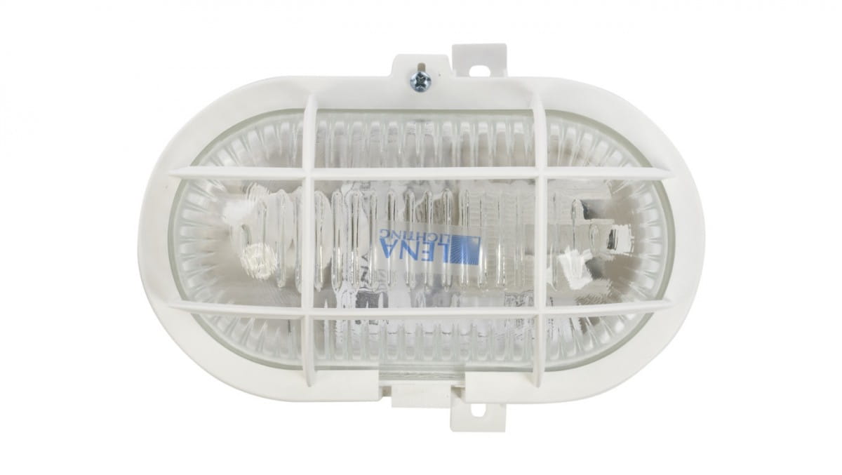 Ovale Kanalleuchte 1x60w E27 Schutzklasse Ii 230v Ip44 Mit Kunststoffgitter, Weiß 302015/eu