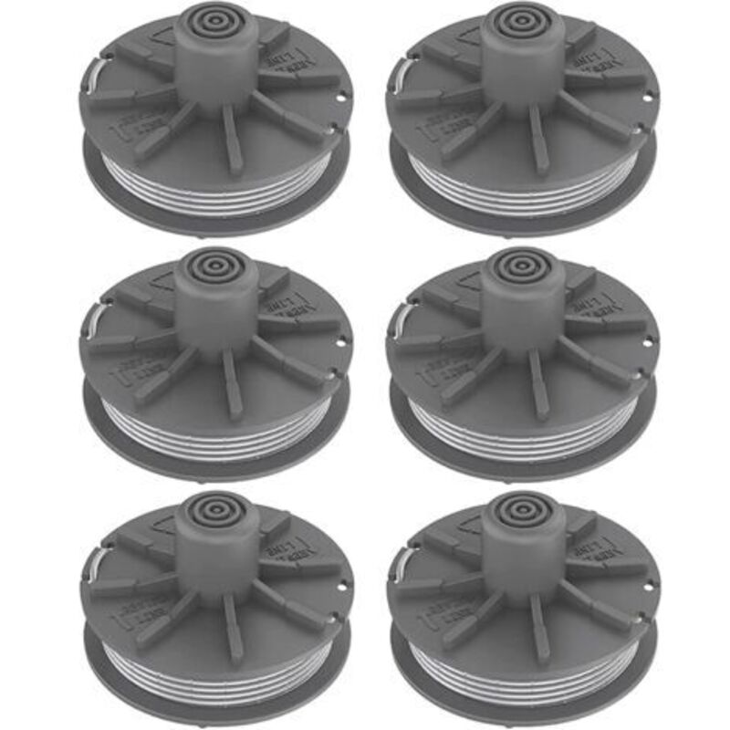 Set Mit 6 Spulen Schneidfaden Für Gardena 5307-20 Freischneider, Für Easycut 400 Art. 8846, Easycut 400/25 Art. 9807, Comfortcut450 Art. 8847