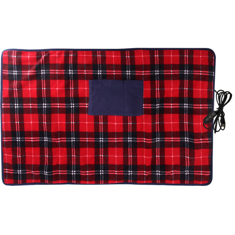 Elektroauto-heizdecke – 88 X 65 Cm – Weiche, Doppellagige Heizdecke – Karierte Heizdecke Für Winter, Reisen Und Camping