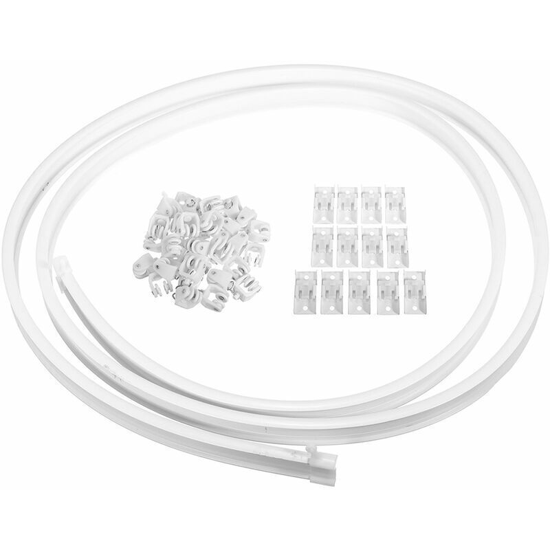 (+ Rollen, Montageplatten + Gelenke) Nano Mute Flexible Gardinenschienen, 4500 Mm