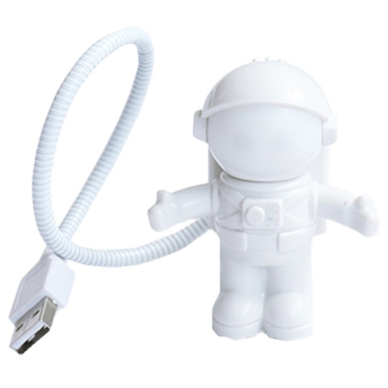 Neues, Originelles Usb-nachtlicht In Form Eines Astronauten, Kreative Led-leselampe, Computer-tastaturlampe, Astronaut (ganz Weiß)