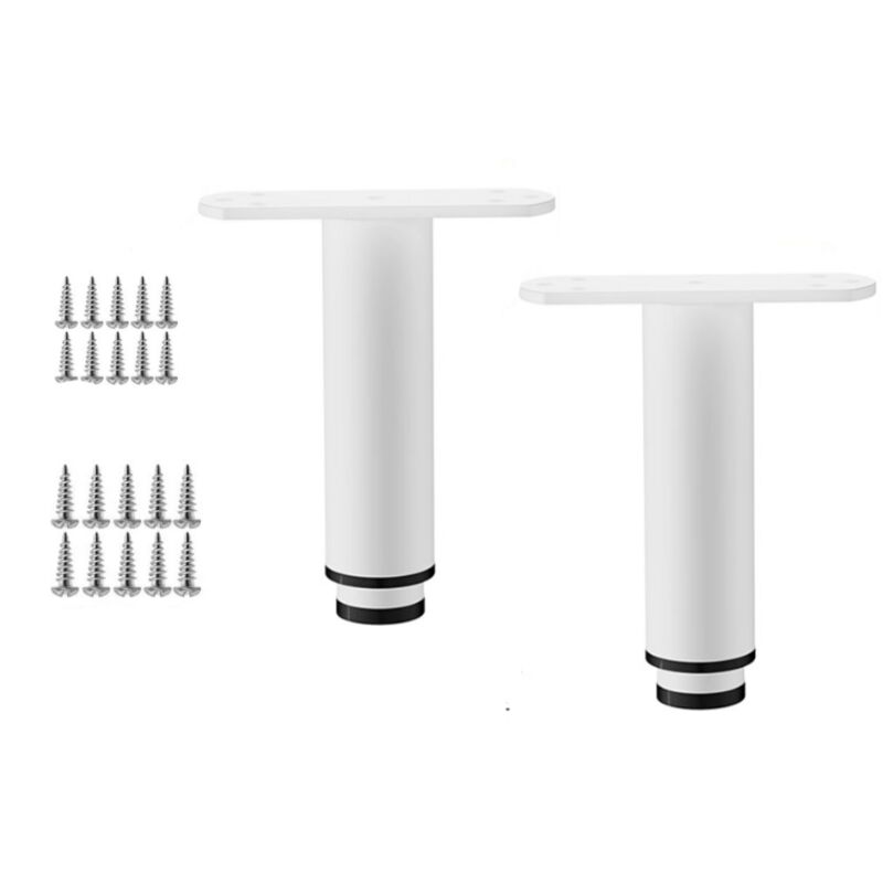 Weiße Schlafsofabeine 20 Bis 37 Cm, Bettgestellbeine, 2er-set Verstellbare Metallbettbeine, Sehr Stabil, Geeignet Für Universelle Metalllattenroste, Kleiderschränke
