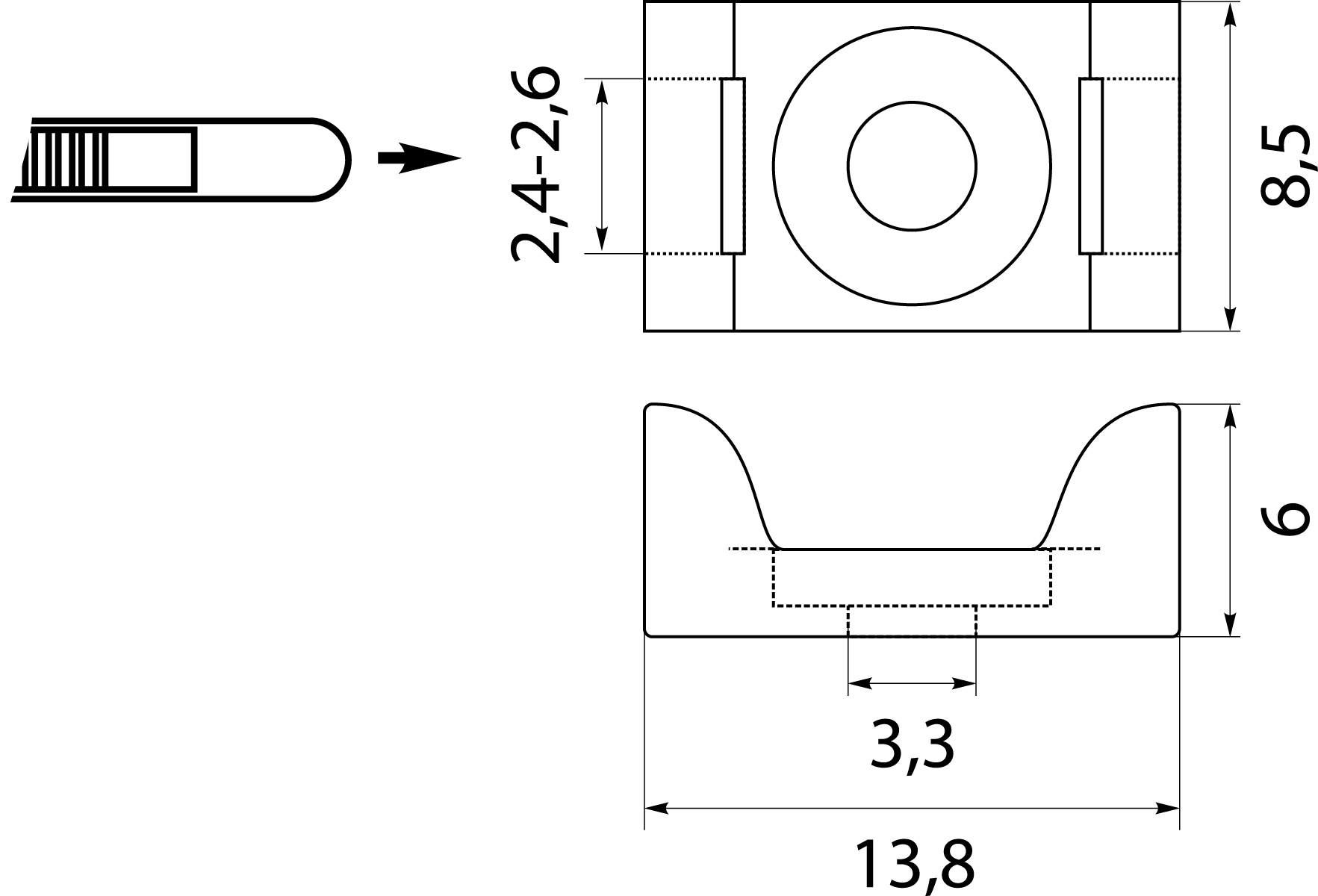 Montageplatte Für Stirnbänder, Weiß, 100er-packung