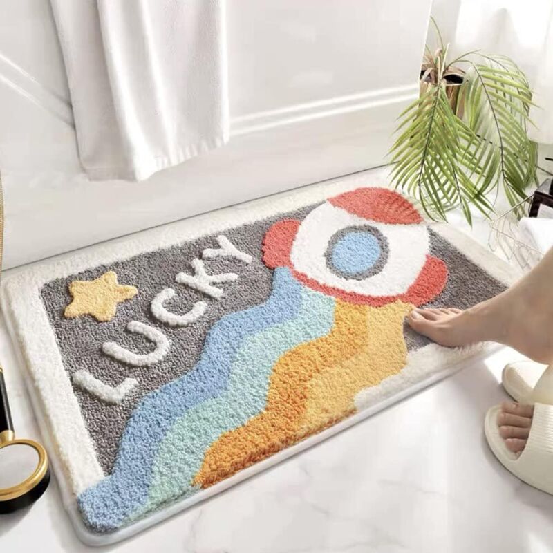 (rocket, 40 X 60 Cm) Weiche, Saugfähige, Rutschfeste Badematte, Extra Weiche Badematte, Weiche Mikrofaser-duschmatte, Maschinenwaschbar