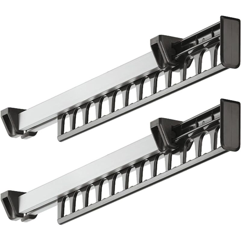 Set Mit 2 Ausziehbaren Kleiderstangen (312 Mm) Für Kleiderschränke, Garderoben Und Kleiderständer – Platz Für 12 Kleiderbügel