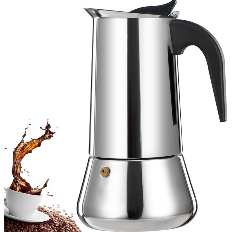 12-tassen-espressokanne Aus Edelstahl Für Den Herd, Espressokanne, Perkolator, Italienische Kaffeemaschine, Mokka-fähig, Café Classic Maker Für Zuhause Und Camping, 600 Ml / 20 Oz