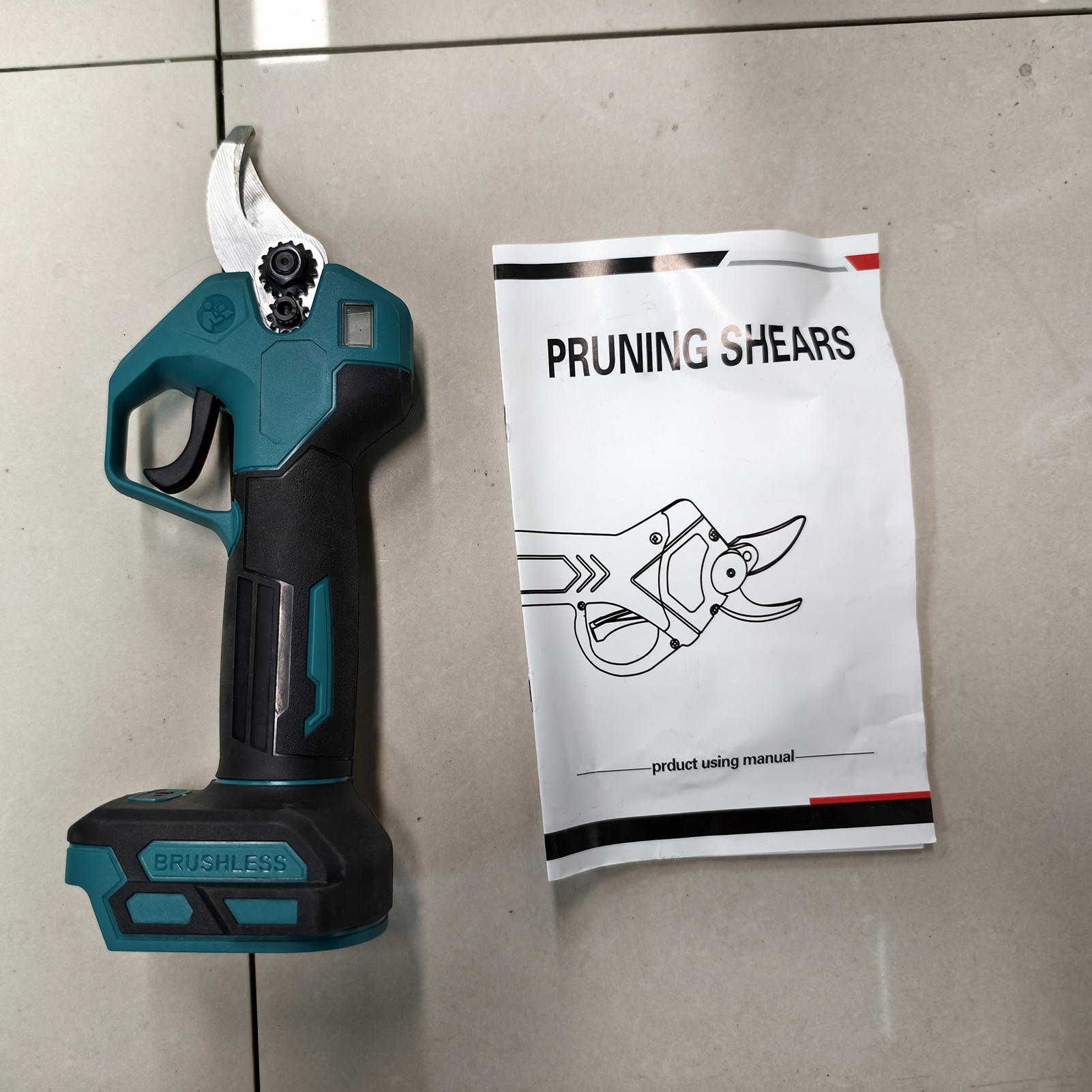 Bürstenloser Elektrischer Gartenschneider, 30 Mm Schnittdurchmesser, Geschmiedete Klinge Aus Sk5-kohlenstoffstahl, Lcd-bildschirm, Batteriebetrieben, Schnittzeitanzeige, Integrierter Sicherheitsschalt