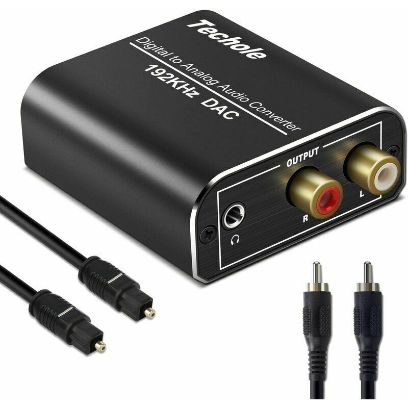 192-khz-audio-dac, Aluminium-dac Digital-analog-wandler, Digital Spdif Toslink Auf Stereo L/r Rca 3,5-mm-klinkenbuchse Mit Optischem/koaxialem Kabel Für Hd-tv, Blu-ray, Ps3, Ps4