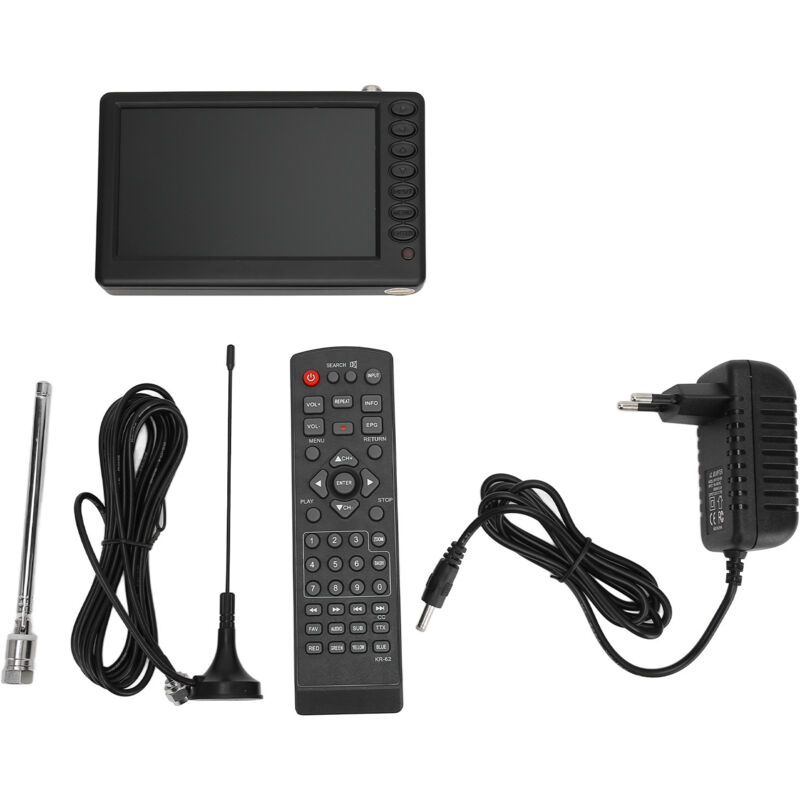 5-zoll-tragbarer Fernseher, Isdb-t-kompatibel, Wiederaufladbar, 1080p, Mini-digitalfernseher, Eu-stecker, 110–220 V