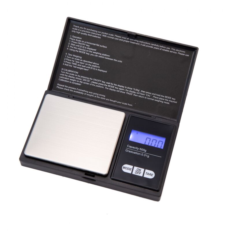 Digitale Grammwaage Mit 500 G X 0,01 G Waagschale, Präzisions-lebensmittelwaage, Schmuckwaage, Mit Hintergrundbeleuchtetem Lcd-display