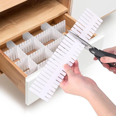 (weiß) 32 X 7 Cm, 20er-packung, Verstellbare Schubladeneinteiler, Schubladenorganizer, Trenngitter, Für Unterwäsche, Socken, Küche, Büro