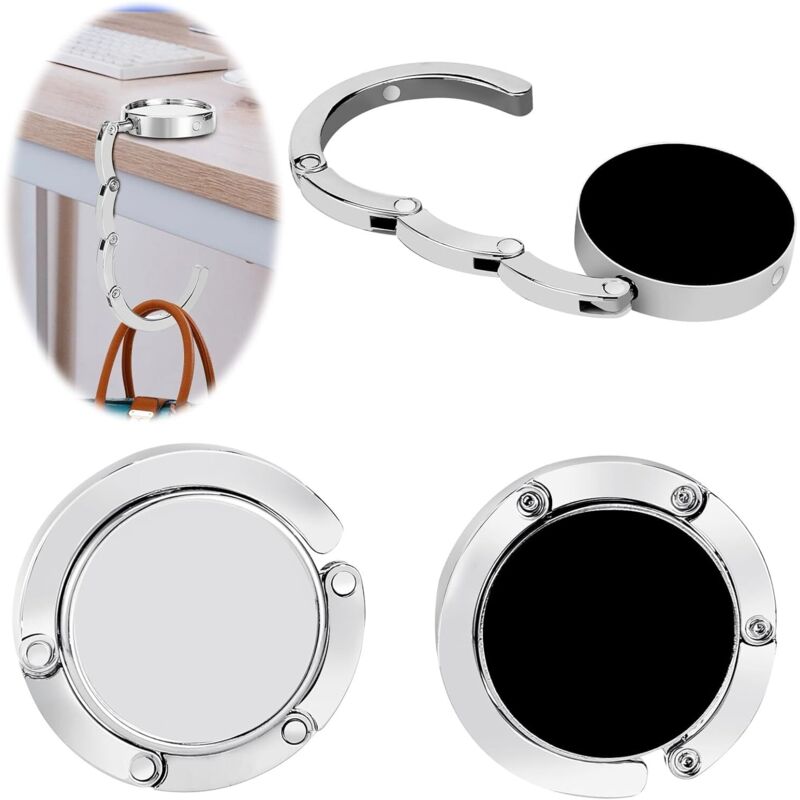 2x Handtaschenhaken, Faltbarer Metall-taschenhaken, Rutschfest Für Tisch Oder Schreibtisch, Zum Aufhängen Von Handtaschen Und Kleinen Gegenständen