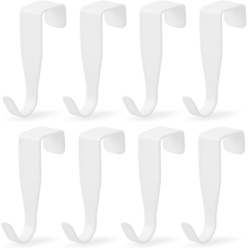 Set Mit 8 Edelstahlhaken, Handtuchhalter Für Standardtüren, Küchen- Und Badezimmerorganizer