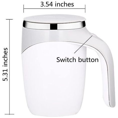 Automatischer Magnet-kaffeebecher (weiß), 380 Ml, Drehbarer Mischbecher Für Zuhause, Büro Oder Reisen, Ideal Für Kaffee, Milch, Kakao Und Andere Getränke.