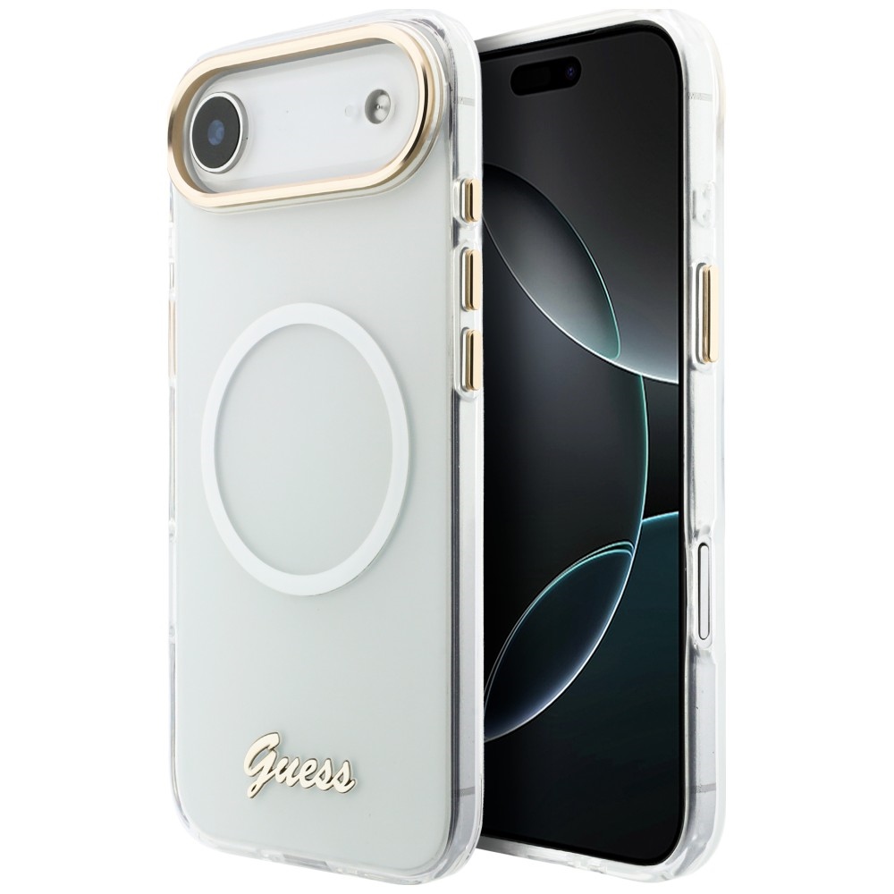 Guess Iml Gradient Script Metal Magsafe Hülle Für Iphone Air Weiß