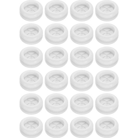 Packung Mit 24 Gummitüllen Für 16-mm-bohrlöcher, 14 Mm Innendurchmesser, Doppelseitig, Zum Schutz Von Kabeln An Der Spritzwand, Weiß