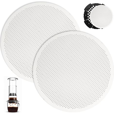 Set Mit 2 Edelstahl-kaffeefiltern Für Aeropress, 62 Mm/2,45 Zoll, Wiederverwendbarer Metall-kaffeefilter Für Aeropress Go, Geeignet Für Espresso, Americano Und Cold Brew