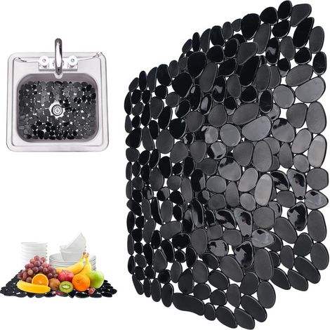 Set Mit 2 Pvc-spülbeckenmatten, 40 X 30 Cm, Spülbeckenmatte, Spülbeckenschutz, Schutzmatte, Küchenspülbeckenmatte, Zuschneidbar Für Geschirr, Gläser, Gemüse