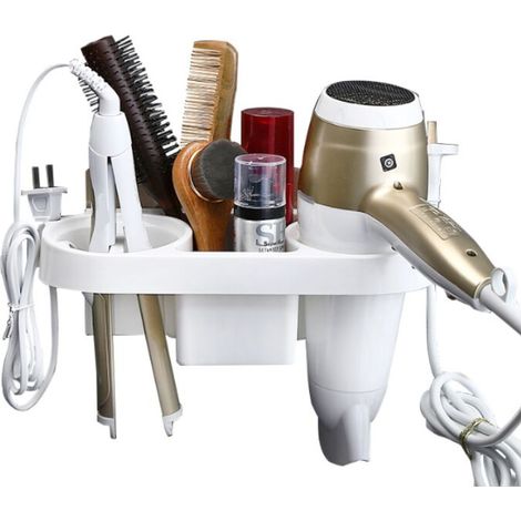 Haartrocknerhalterung, Haartrocknerständer, Haartrocknerhalter Zur Wand- Oder Türmontage, Weiß, 350 G