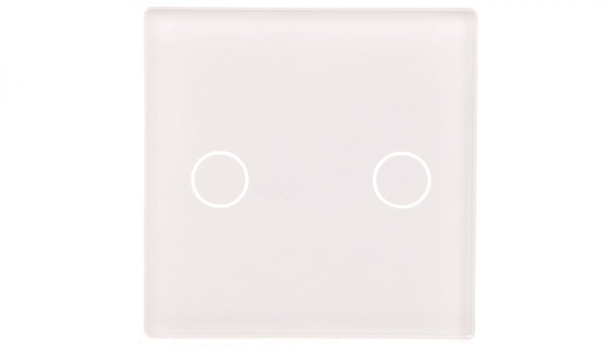 Touchme Kleines Glaspanel, Doppelschalter, Weiß Tm531w