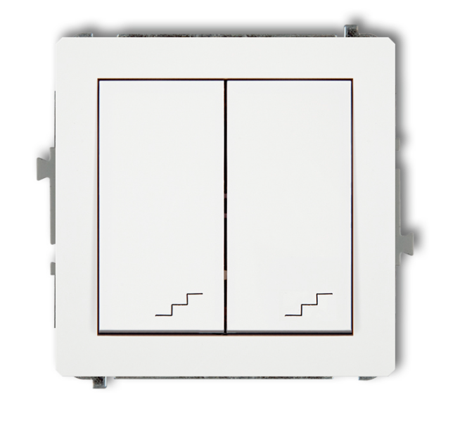 Deco Doppeltreppenschalter, Mattweiß 25dwp-33