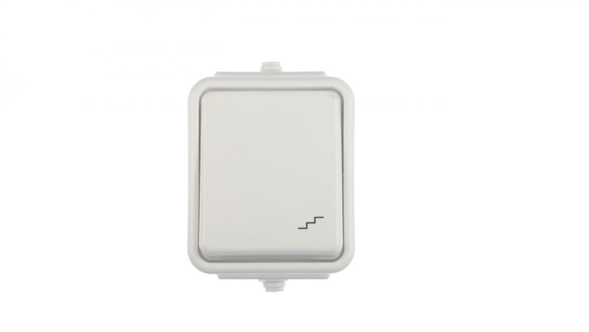 Hermetischer Treppenschalter Aus Zedernholz, Schutzart Ip44, 10 A, Weiß, Wnt-600c Wnt600c01