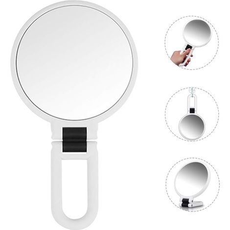 X Doppelseitiger Vergrößerungs-schminkspiegel, Handspiegel Mit Klappbarem Griff, Kompakter Kosmetikspiegel Für Mädchen Und Frauen, Beauty, Handtasche, Reise, Zum Aufhängen, Kleine Tasche