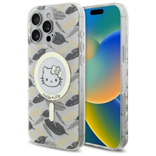 Hello Kitty Hkhmp16xhgleh Iphone 16 Pro Max 6,9" Weiße/weiße Hartschalen-hülle Iml Golden Leaves Magsafe