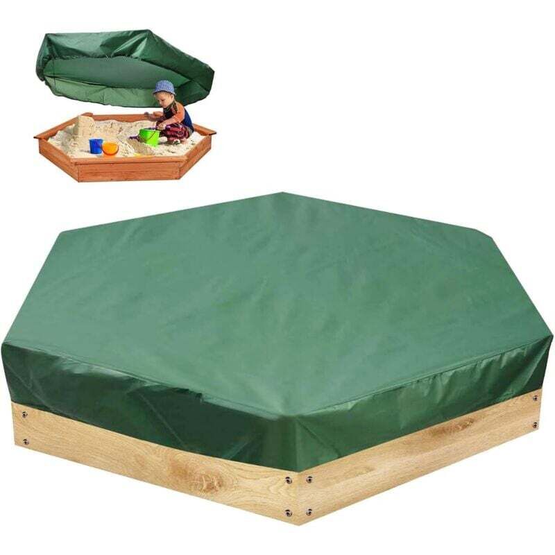 Sechseckige Schutzplane Für Sandkasten, Sandkastenplane, Stoff Mit Kordelzug, Staubdichte Schutzplane, Wasserdicht, 140 X 110 X 20 Cm