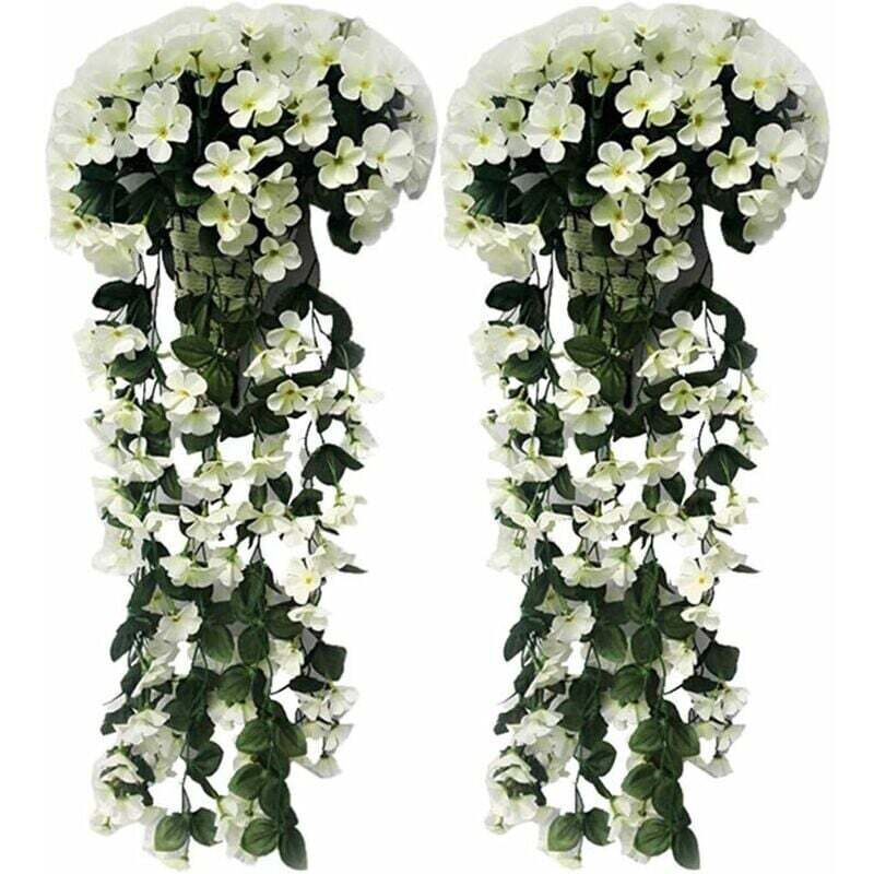 Realistische Künstliche Hängeranke Als Hochzeitsdekoration, Romantische Künstliche Pflanzendekoration, Dekorative Blume Für Fenster Und Wand, Künstliches Blatt, Weißes 2er-set