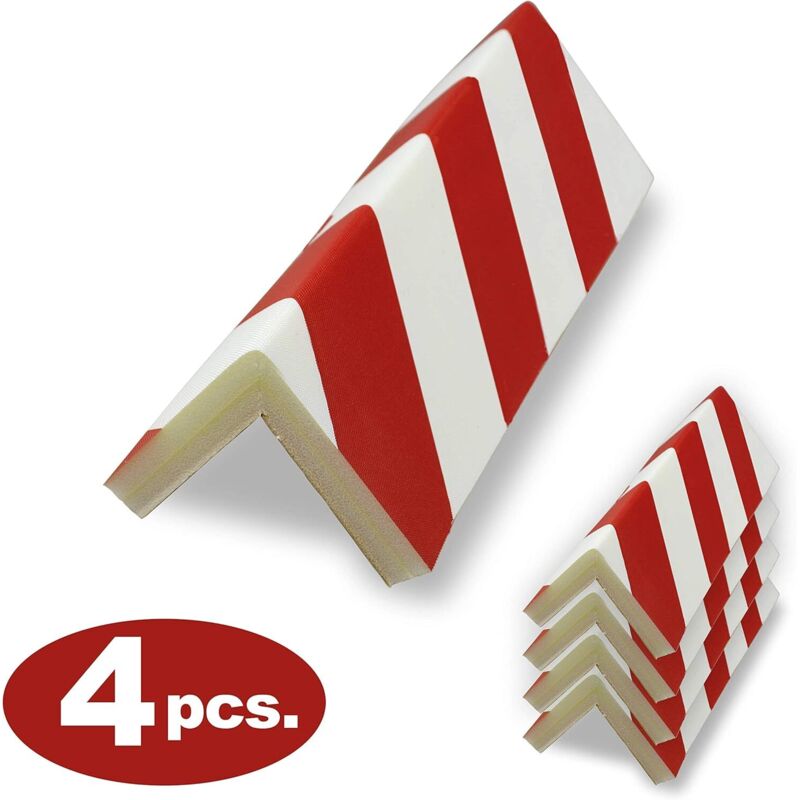Set Mit 4 Selbstklebenden, Stoßfesten Eckenschutzpolstern Aus Schaumstoff Für Autos, 40 Cm, Rot Und Weiß, Zum Schutz Vor Stößen Und Kratzern