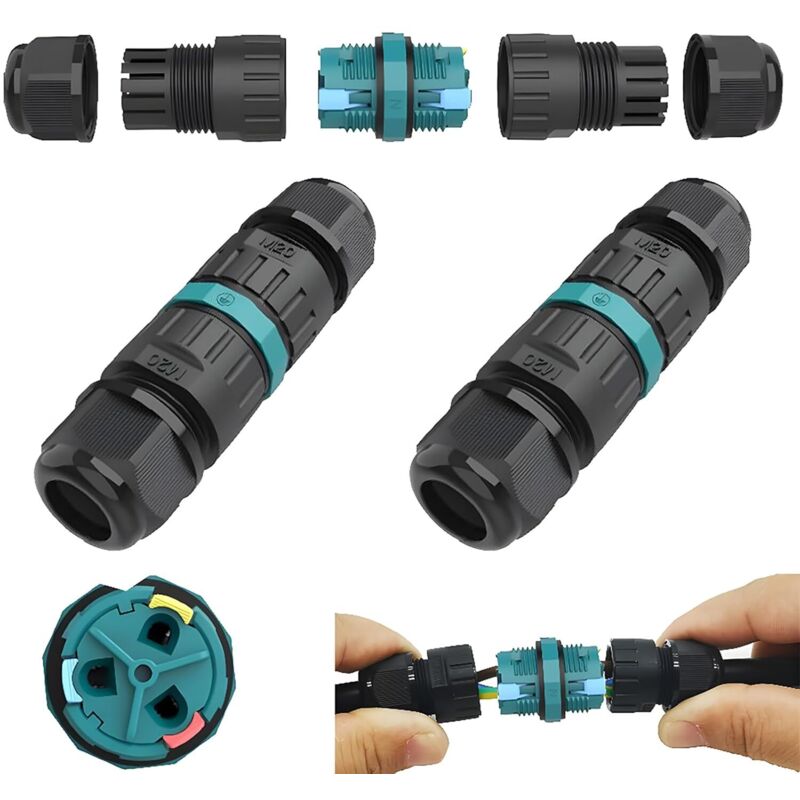 (2 Stück) Wasserdichte Anschlussdose Für Außenkabel, Ip68 Wasserdichte Schutzhülle Für Außenkabelverbindungen Für A.w.g: 20-13, Für 2-polige/3-polige Verankerungskabel