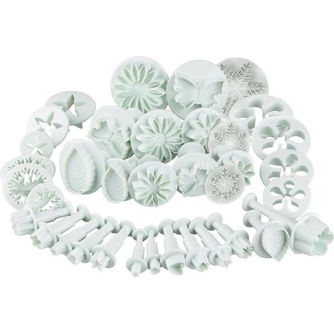36-teiliges Modellierwerkzeugset. Ausstechformen Für Schneeflocken- Und Blumenkekse Zum Selbermachen, Ausstechformen Für Marzipan Und Fondanttorten.