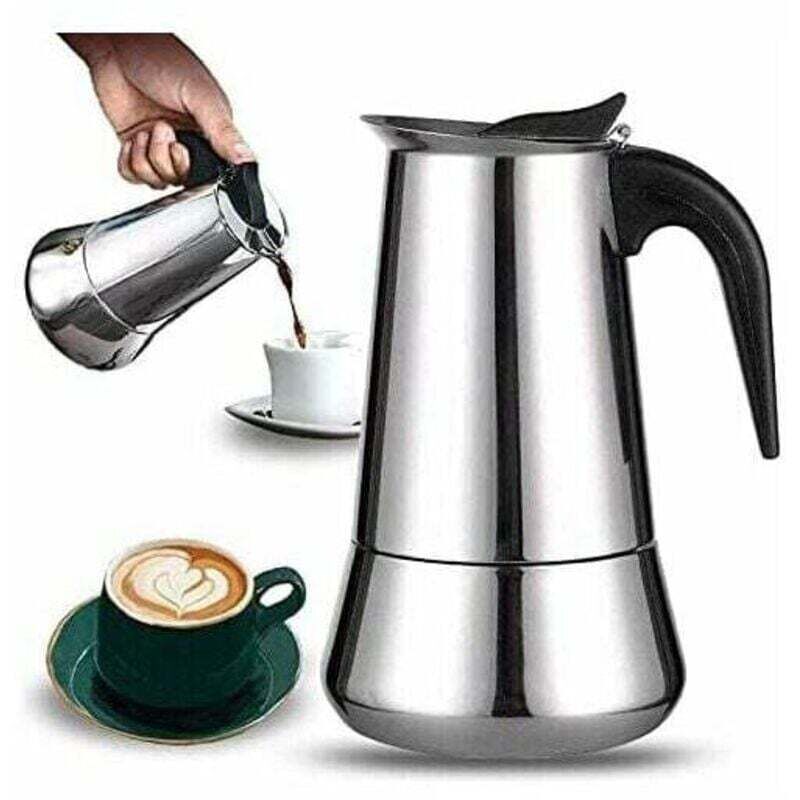 12-tassen-kaffeemaschine Aus Edelstahl Im Italienischen Stil, Kompatibel Mit Allen Herdarten