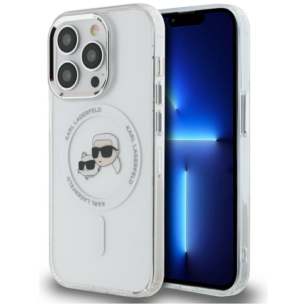 Karl Lagerfeld Klhmp14lhlskch Iphone Pro 6,1" Weiße Hartschalen-hülle Iml Metal Karl&choupette Head Magsafe