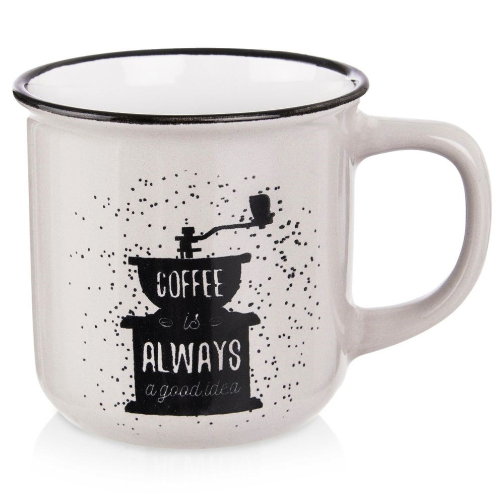 Keramikbecher Für Kaffee, Tee, Kräuter Und Andere Getränke, Weiß, 370 Ml