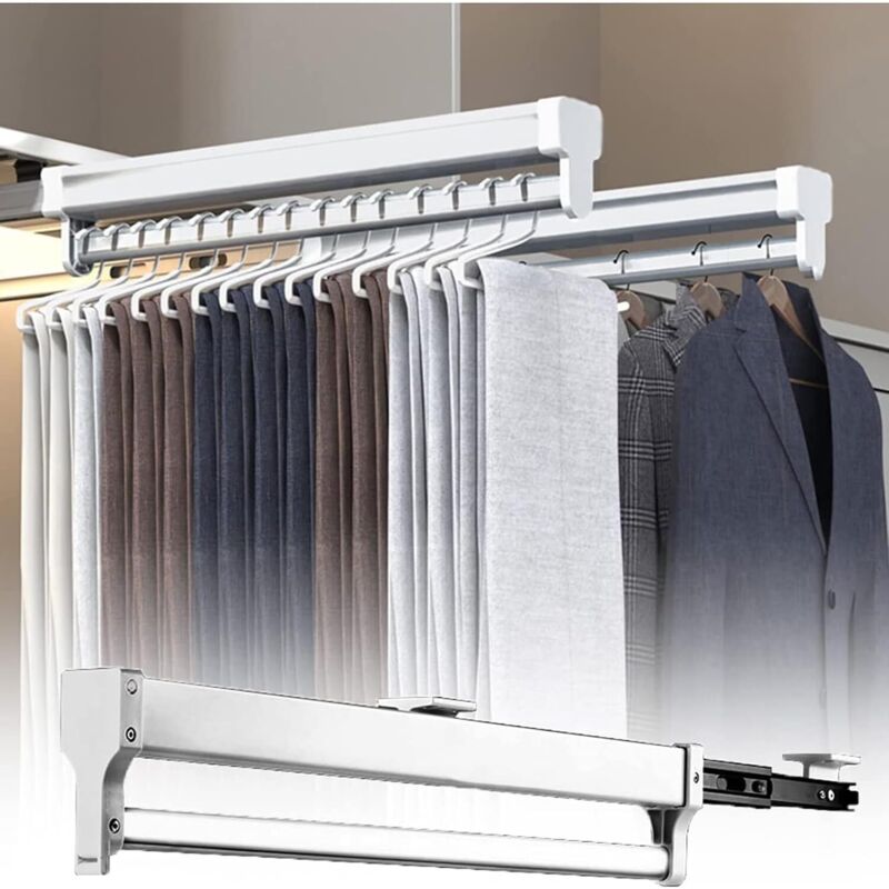 1 Stück 35 Cm Ausziehbare Kleiderstange Für Den Kleiderschrank, Verschiebbare Kleiderstange 35-80 Cm, Ideale Organizer-halterung Für Kleiderschränke