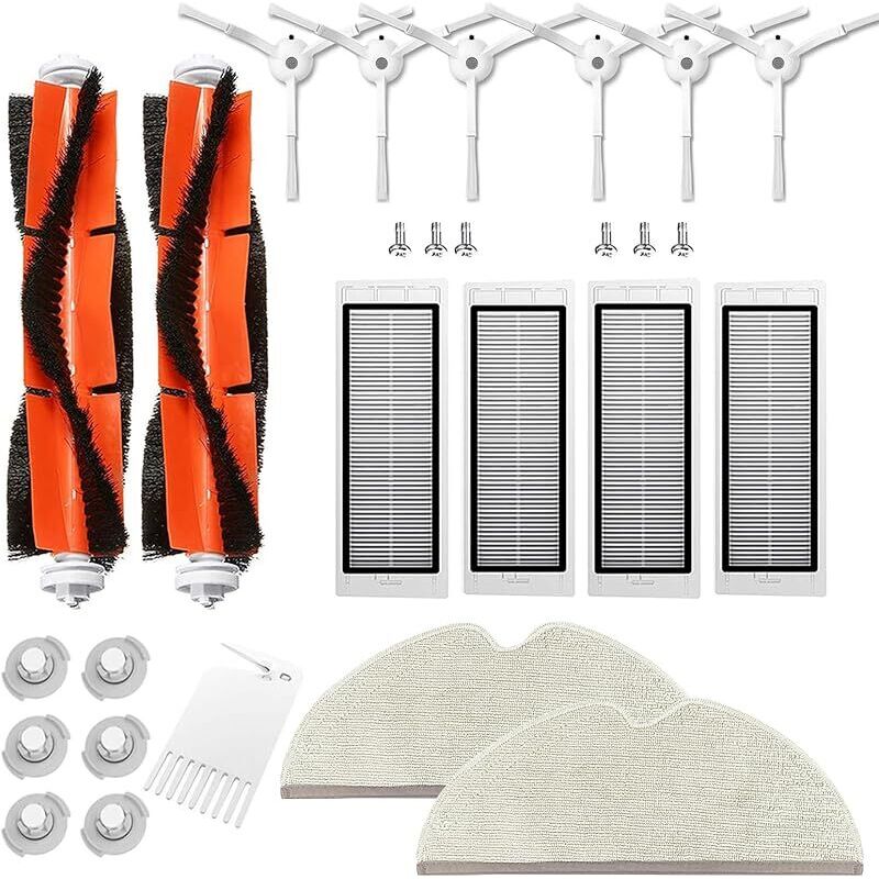 Ersatzteile Für Xiaomi Roborock S50 / S51 / S55 / S5 Max / S6 / S60 / S65, Zubehörset Für Roborock S5 Max, 2 Hauptbürsten, 4 Hepa-filter, 6 Seitenbürsten, 2 Tücher