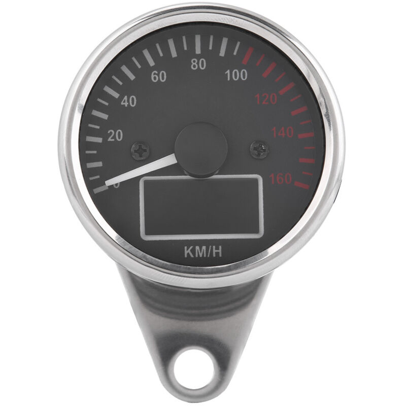 1 Stück Motorrad-tachometer, Universeller Digitaler Led-lcd-tachometer (0–160 Km/h) Im Retro-chrom-stil.