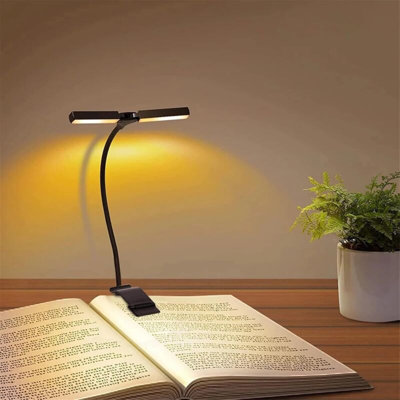 180° Usb-led-buchleuchte, Klemm-leselampe, Tischlampe, Leselampe Mit Augenschutz, Verstellbare Nachttischlampe, Wiederaufladbar