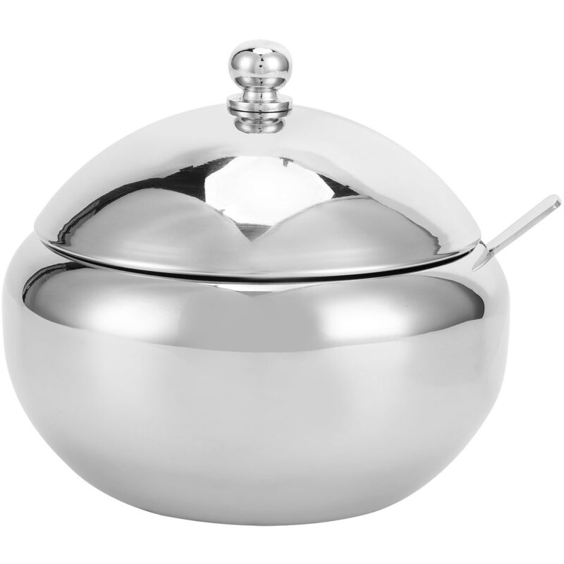 Kreative Runde Gewürzbox Mit Deckel, Löffel, Gewürzglas Aus Edelstahl 304, Behälter Für Tee, Kaffee, Zucker Und Salz – Ideal Für Die Küche (l)