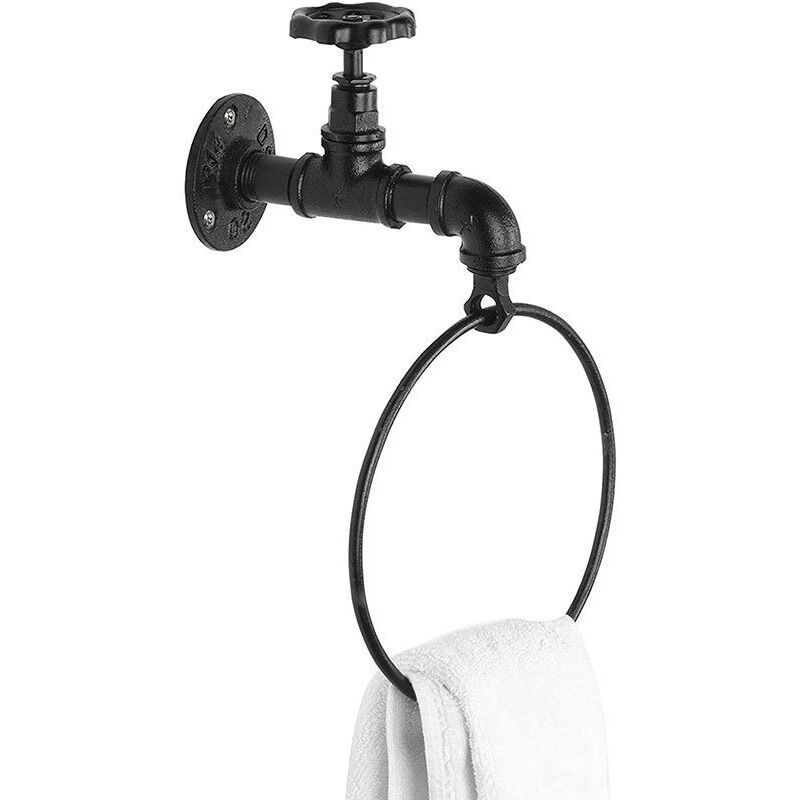 16 Cm Durchmesser Handtuchring Aus Eisen, Industrielles Wandregal, Raumteiler, Handtuchring Aus Retro-gusseisen