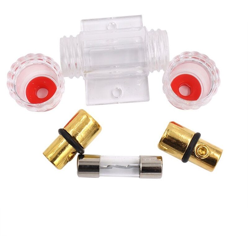 1 Vergoldeter Agu-inline-sicherungshalter Und 1 Vergoldete Agu-glassicherung, 100 A, Für Den Sicherheitsschutz Der Kfz-audio-stromversorgung (100 A)