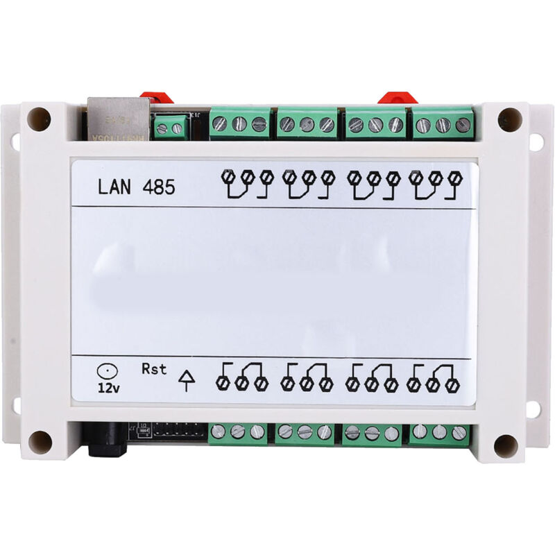 Rj45 Tcp/ip-fernsteuermodul, 8-kanal-relais-schalter 250 V/ac 10 A (weiß)