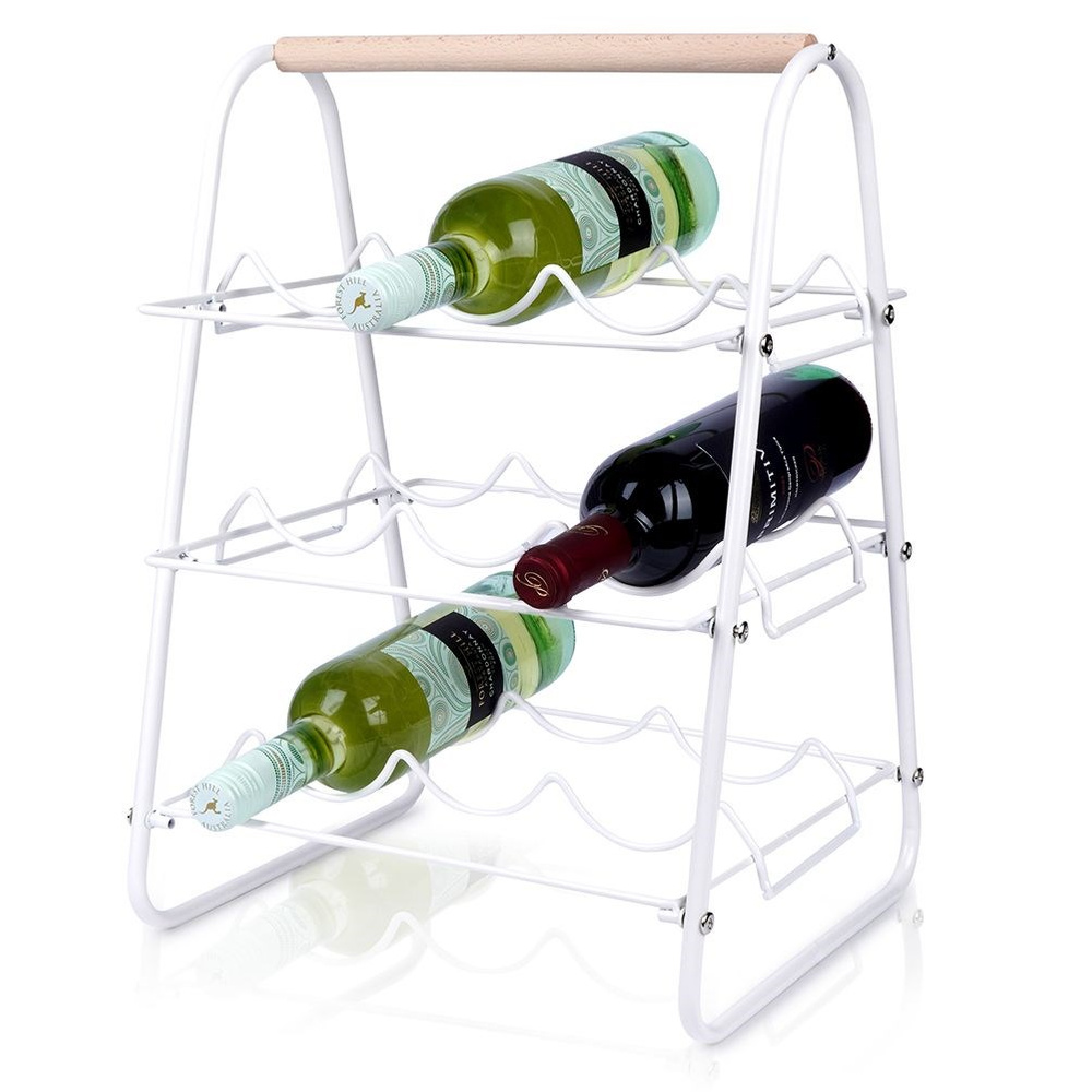 Weinregal Aus Weißem Metall, Spirituosenregal, Weinschrank, Weinregal Für 9 Flaschen