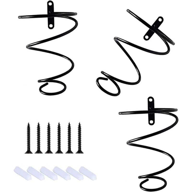 3-teiliger Wand-weinflaschen-organizer Aus Eisen, Hänge-weinregal Aus Metall, Wand-weinregal Aus Eisen, Geeignet Zur Aufbewahrung, Flaschenaufbewahrung, Spirale