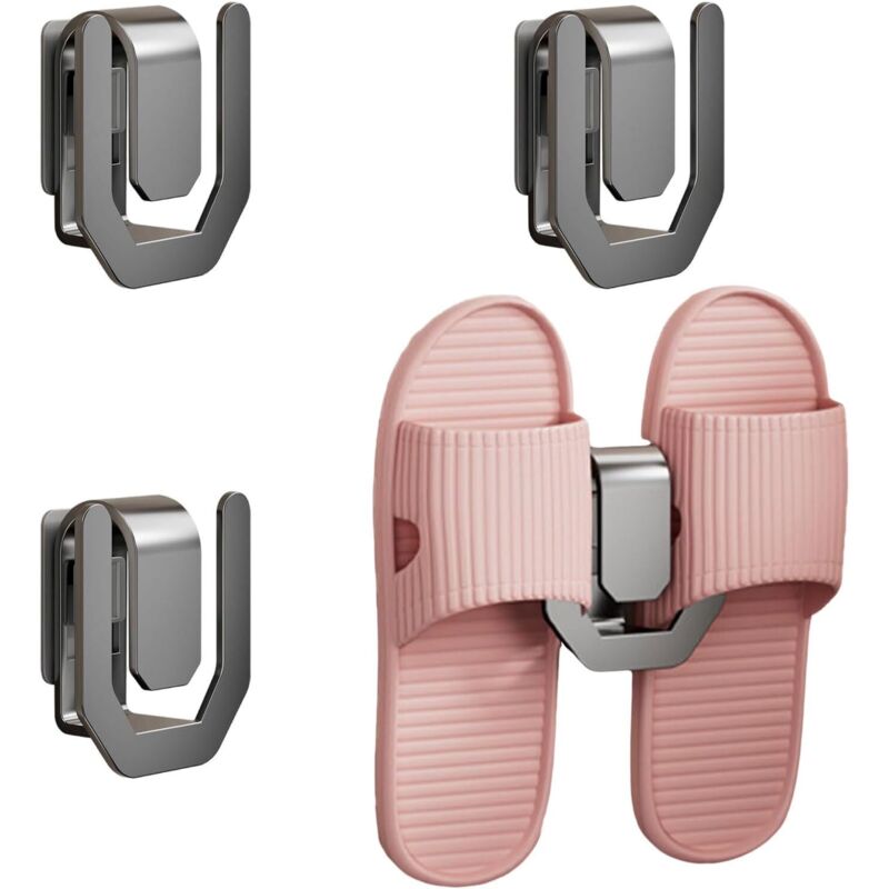 Set Mit 4 Wandmontierten, Bohrfreien Schuhregalen Aus Kohlenstoffstahl Für Badezimmer, Schlafzimmer, Ankleidezimmer Oder Flur